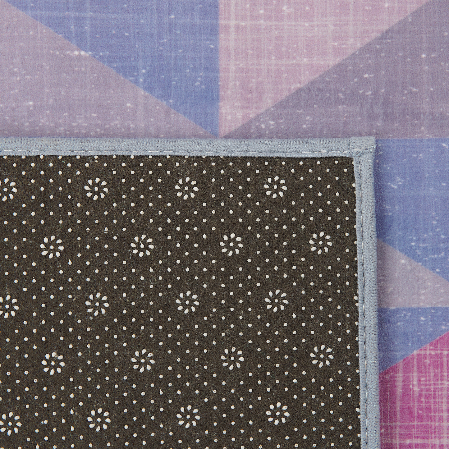 Teppich blau-grau 80 x 150 cm geometrisches Muster Kurzflor KARTEPE