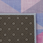 Teppich blau-grau 80 x 150 cm geometrisches Muster Kurzflor KARTEPE