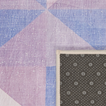 Teppich blau-grau 160 x 230 cm geometrisches Muster Kurzflor KARTEPE