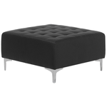 Schlafsofa U-förmig Kunstleder schwarz mit Ottomane ABERDEEN