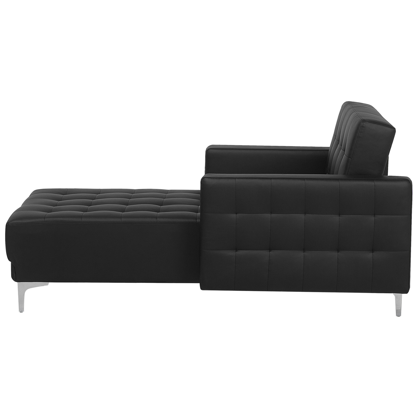 Chaiselongue Kunstleder schwarz / silber ABERDEEN
