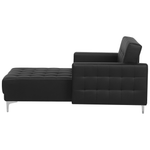 Chaiselongue Kunstleder schwarz / silber ABERDEEN