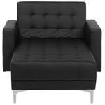 Chaiselongue Kunstleder schwarz / silber ABERDEEN