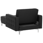 Chaiselongue Kunstleder schwarz / silber ABERDEEN