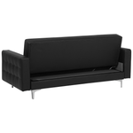 Schlafsofa 3-Sitzer Kunstleder schwarz ABERDEEN