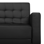 Schlafsofa 3-Sitzer Kunstleder schwarz ABERDEEN