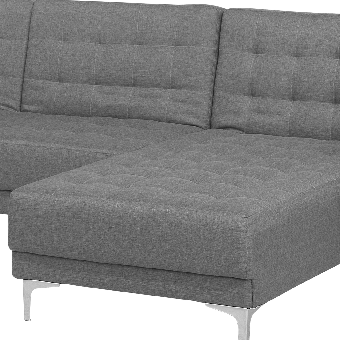 Modulsofa Polsterbezug Schlaffunktion hellgrau linksseitig Ottomane ABERDEEN