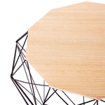 Beistelltisch heller Holzfarbton / schwarz Zehneck ELIDA