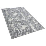 Outdoor Teppich hellgrau 120 x 180 cm Palmenmuster zweiseitig Kurzflor KOTA