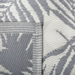 Outdoor Teppich hellgrau 120 x 180 cm Palmenmuster zweiseitig Kurzflor KOTA