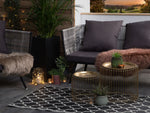 Outdoor Teppich schwarz 90 x 180 cm marokkanisches Muster zweiseitig Kurzflor SURAT