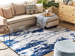 Teppich weiss / blau 160 x 230 cm Kurzflor IZMIT