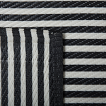 Outdoor Teppich schwarz 90 x 180 cm Streifenmuster HALDIA