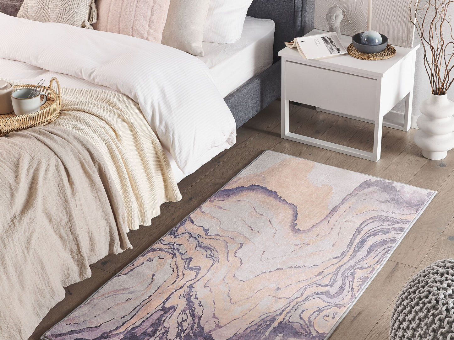 Teppich beige-grau 80 x 150 cm Kurzflor GEBZE