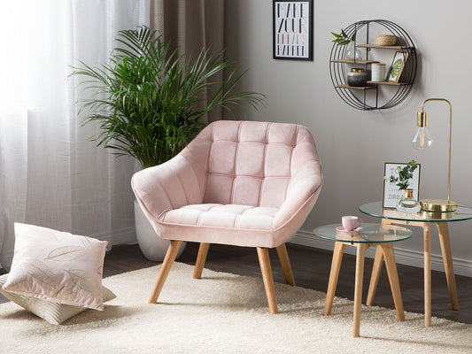 Sessel Samtstoff Rosa KARIS