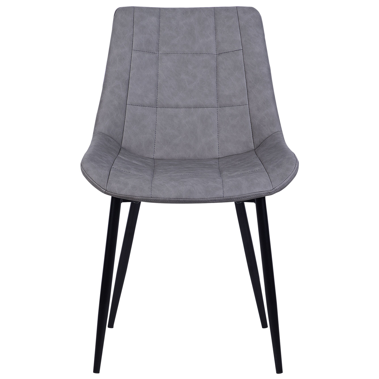 Esszimmerstuhl 2er Set MELROSE II Kunstleder Grau