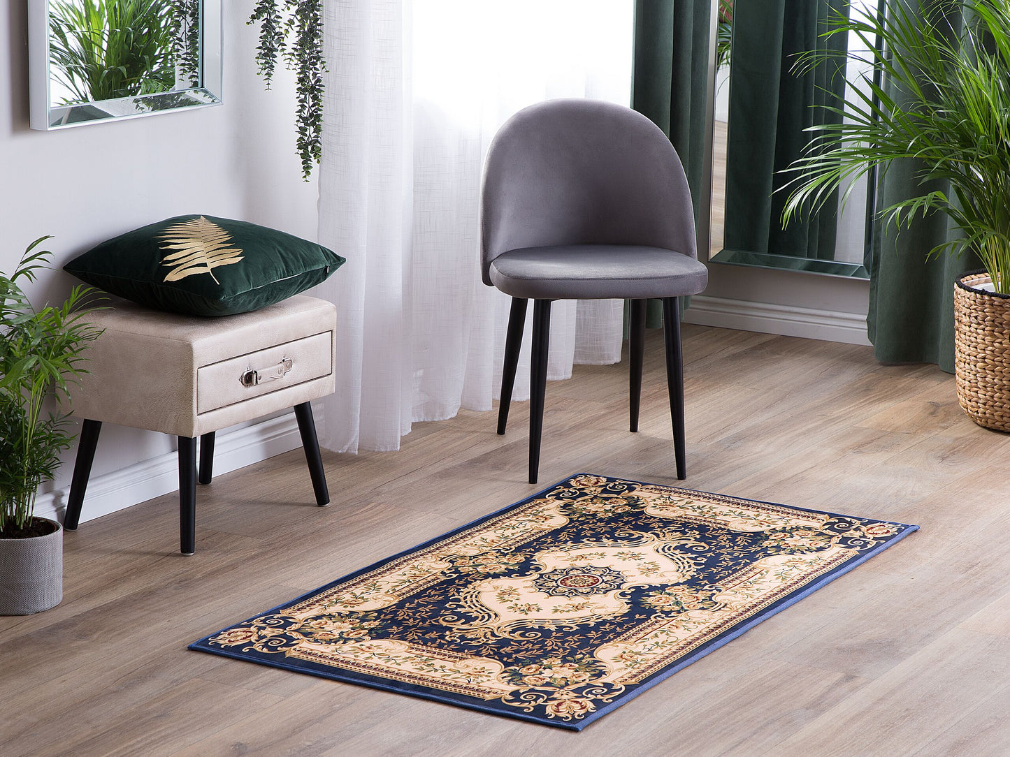 Teppich dunkelblau 80 x 150 cm Kurzflor GAZIANTEP