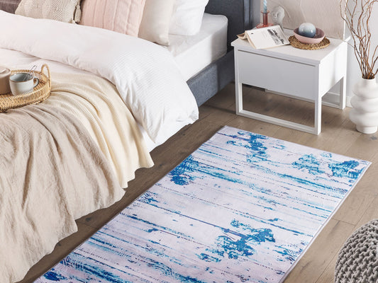 Teppich blau 80 x 150 cm Kurzflor BURDUR