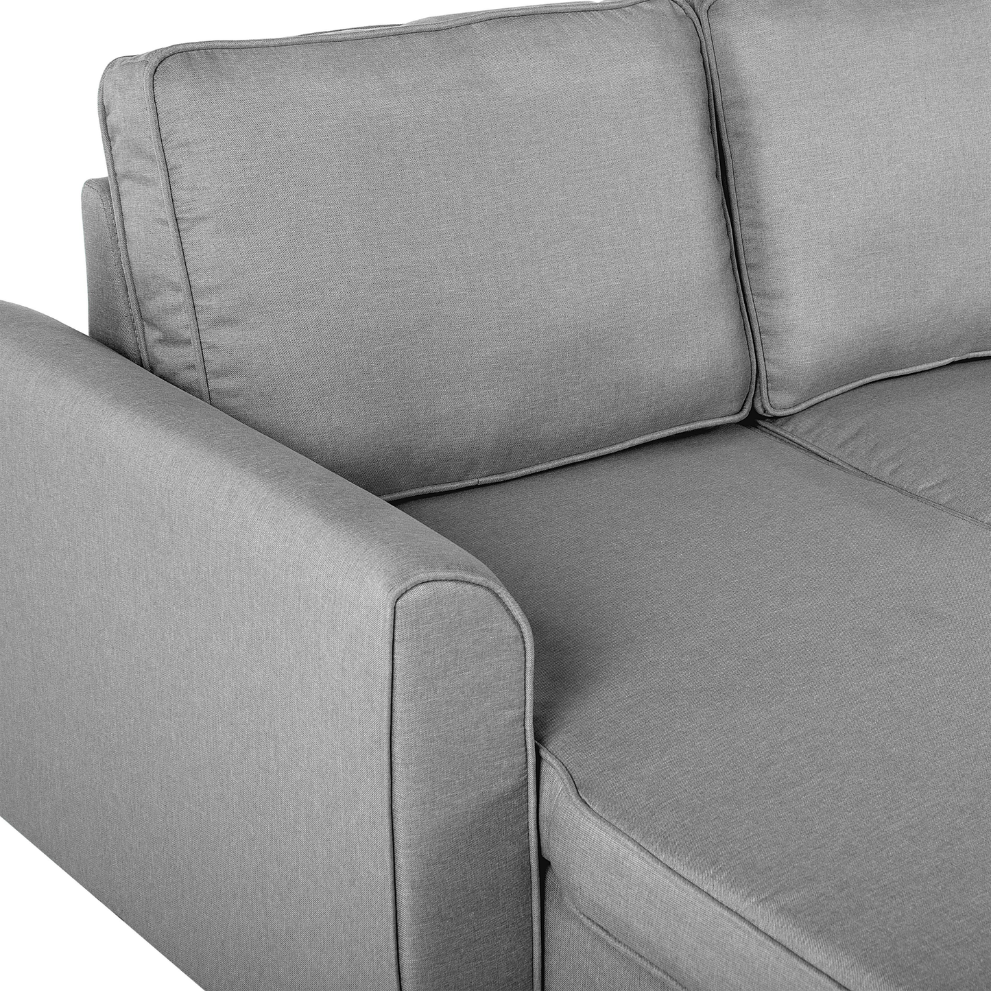 Ecksofa mit Schlaffunktion Polsterbezug hellgrau rechtsseitig NESNA