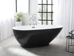 Badewanne freistehend schwarz oval 173 x 82 cm GUIANA