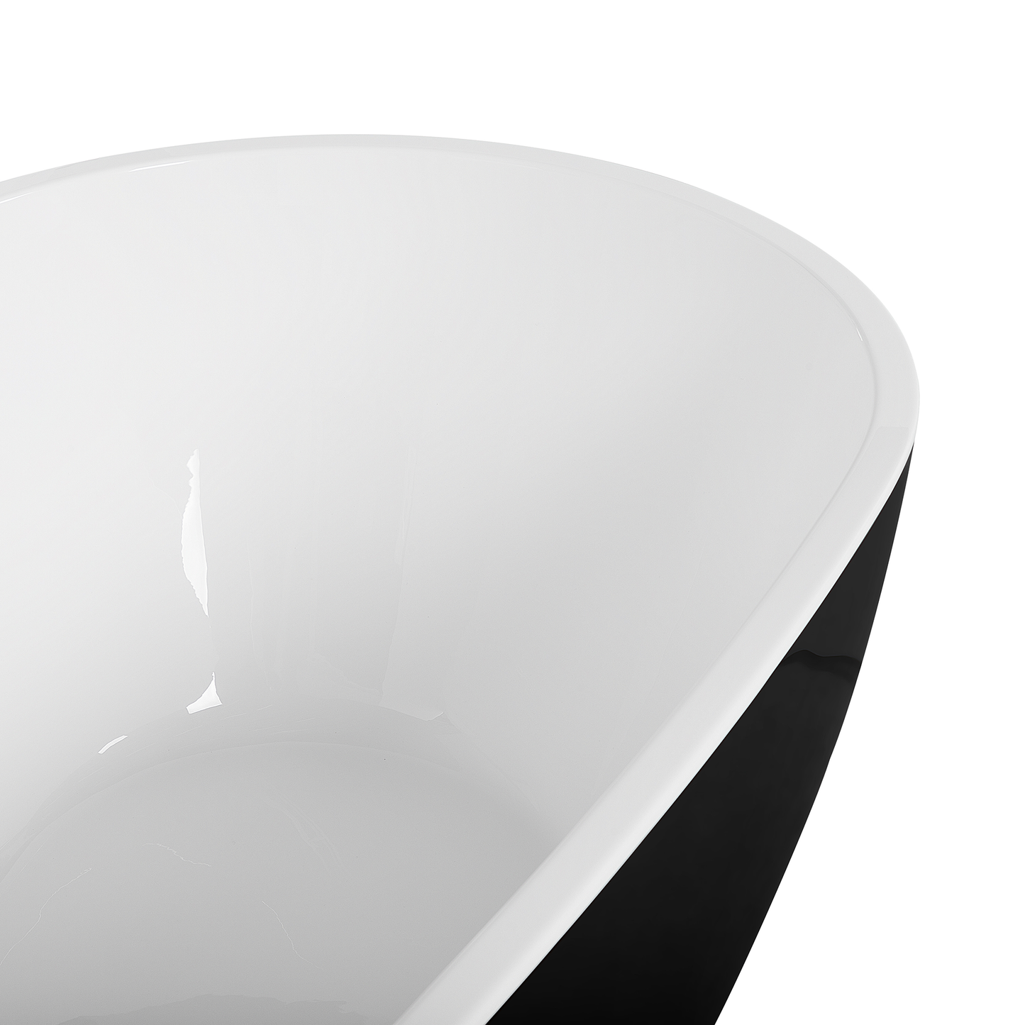 Badewanne freistehend schwarz oval 173 x 82 cm GUIANA