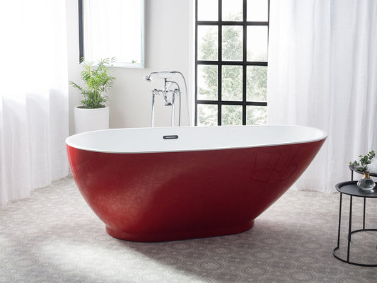 Badewanne freistehend rot oval 170 x 82 cm GUIANA