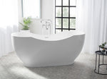Badewanne freistehend oval weiss 170 x 77 cm BAYLEY