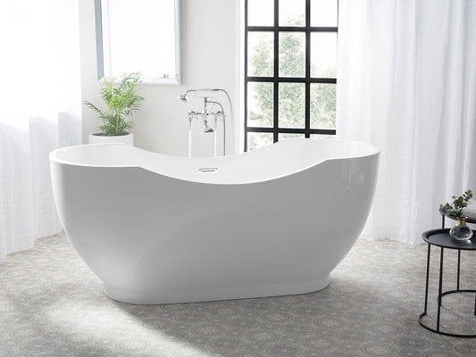 Badewanne freistehend oval weiss 170 x 77 cm BAYLEY