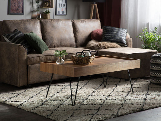 Couchtisch dunkler Holzfarbton rechteckig 100 x 60 cm WELTON