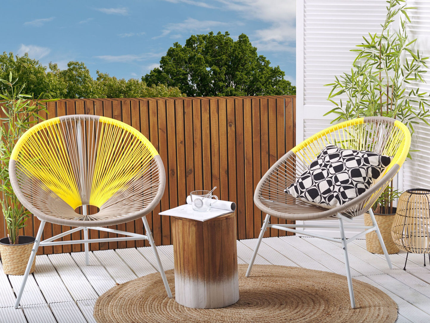 Gartenstuhl 2er Set ACAPULCO Polyrattan Taupe