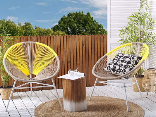Gartenstuhl 2er Set ACAPULCO Polyrattan Taupe