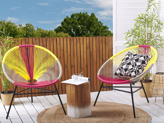 Gartenstuhl 2er Set ACAPULCO Polyrattan Gelb
