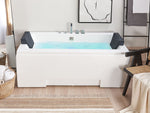 Whirlpool Badewanne mit LED weiss rechteckig 170 x 75 cm GALLEY