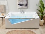 Whirlpool Badewanne weiss rechteckig mit LED 180 x 90 cm MARQUIS