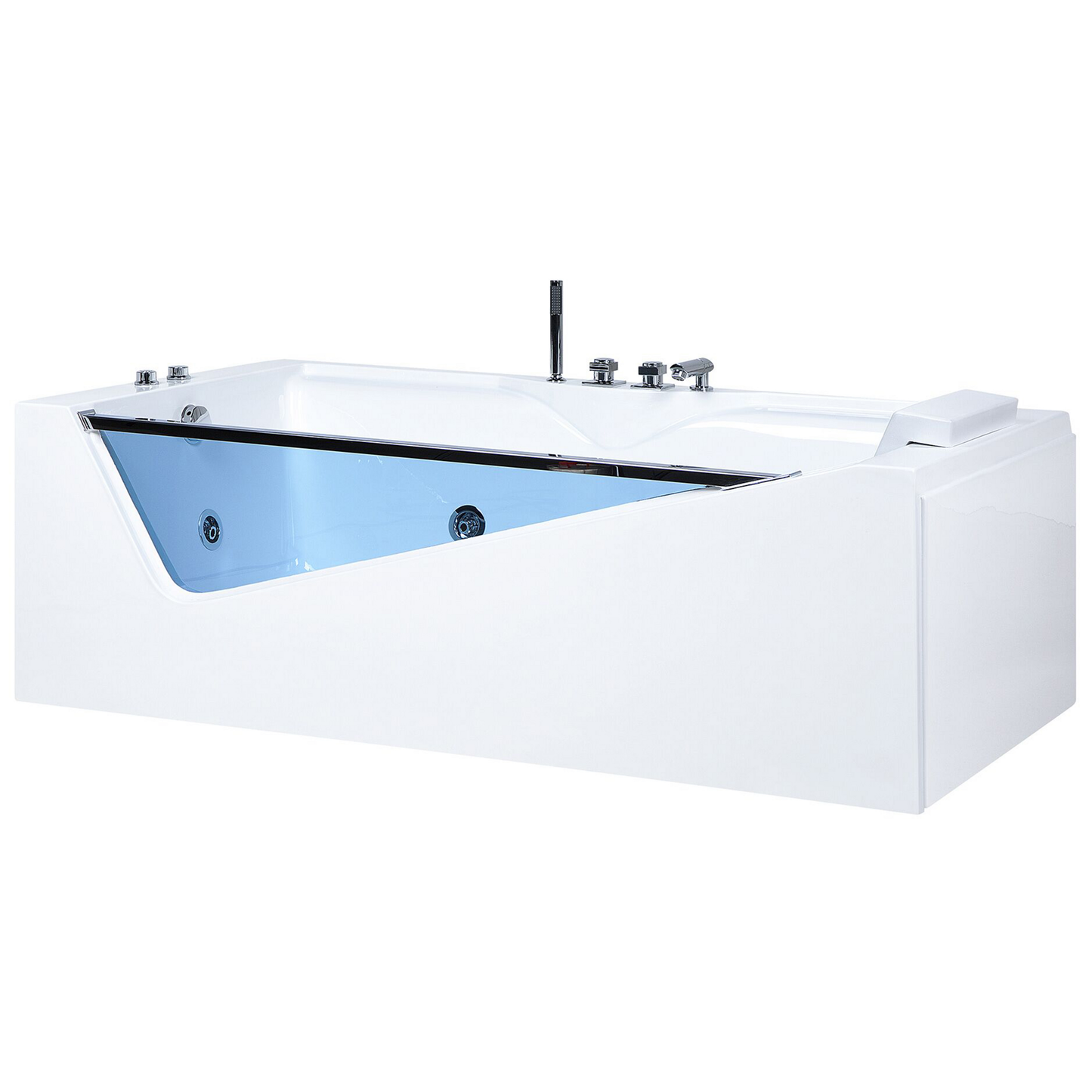 Whirlpool Badewanne weiss rechteckig mit LED 180 x 90 cm MARQUIS