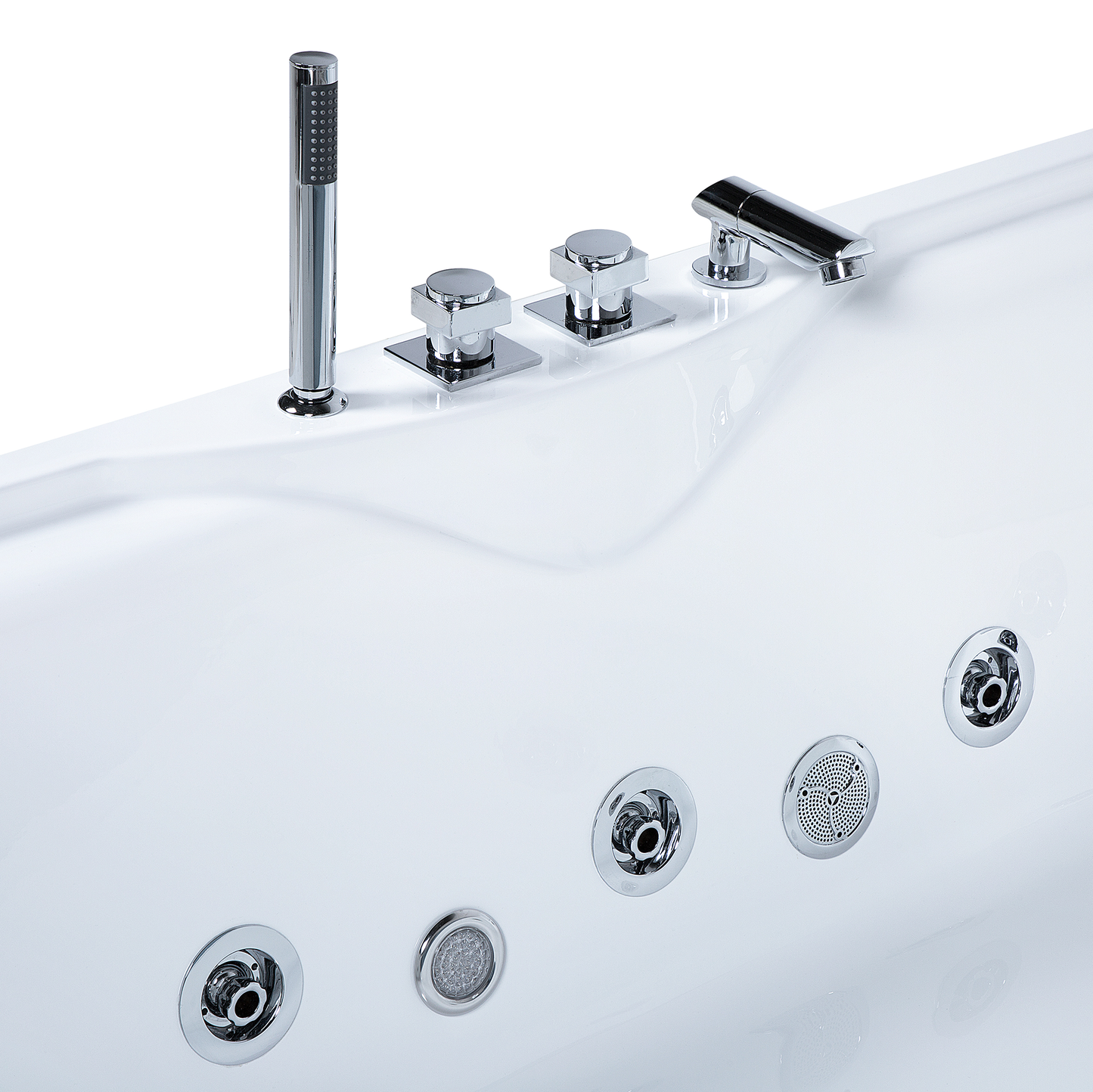 Whirlpool Badewanne weiss rechteckig mit LED 180 x 90 cm MARQUIS