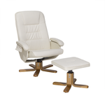 Massagestuhl RELAXPRO mit Fussstütze Kunstleder Creme
