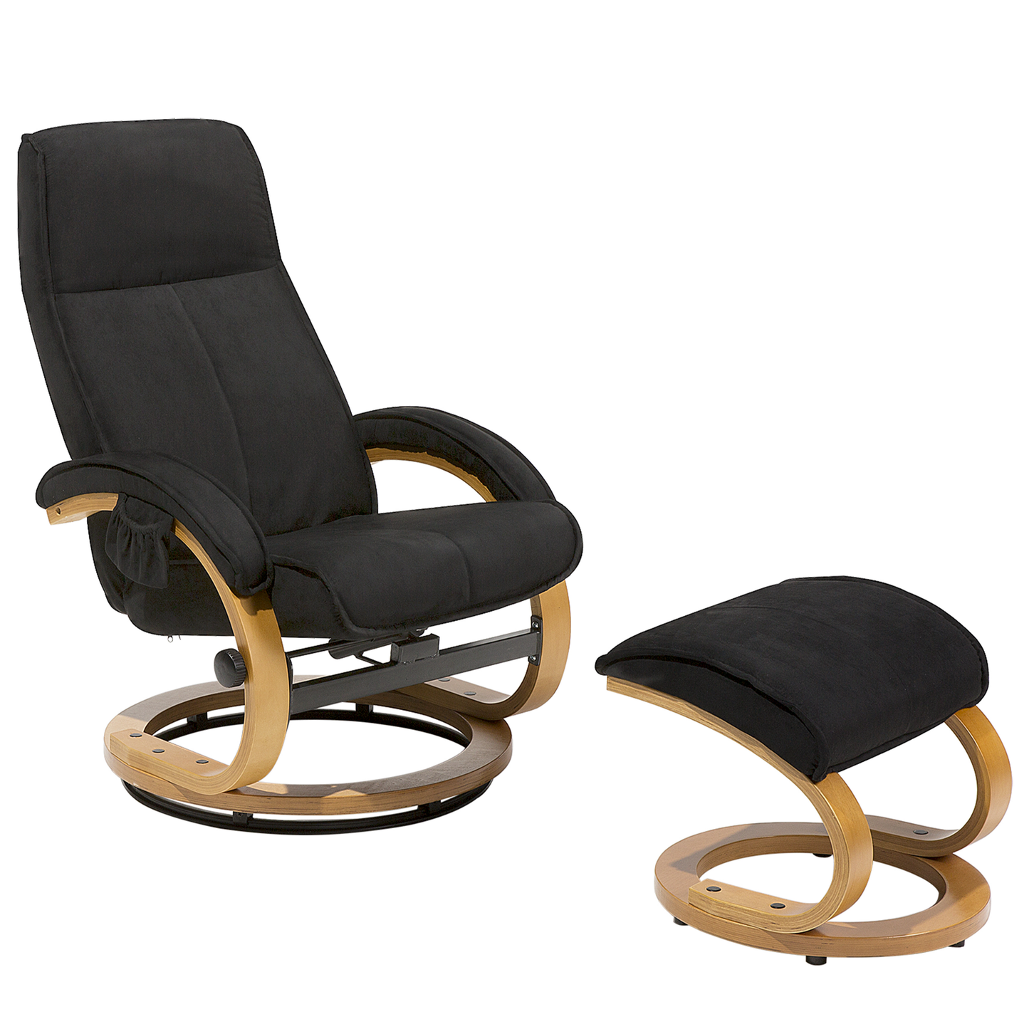 Massagestuhl HERO mit Fussstütze Stoff Schwarz