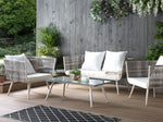 Lounge Set mit Tisch 4-Sitzer RAGUSA Polyrattan Cremeweiss