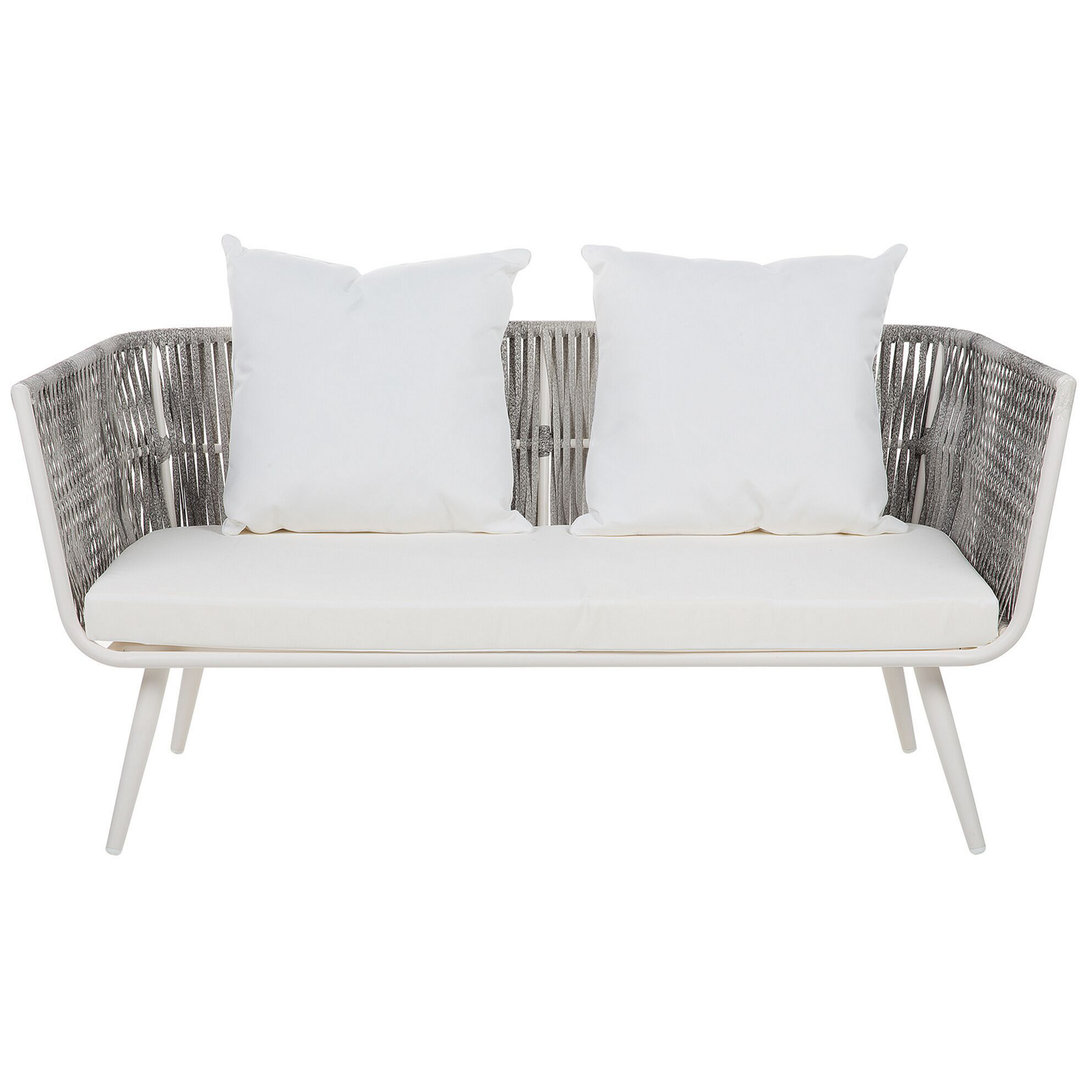 Lounge Set mit Tisch 4-Sitzer RAGUSA Polyrattan Cremeweiss