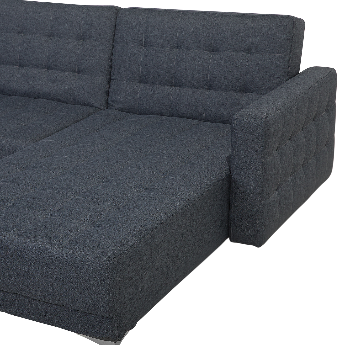Schlafsofa U-förmig Polsterbezug dunkelgrau ABERDEEN