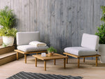 Lounge Set mit Tisch 2-Sitzer FRASCATI modular zertifiziertes Akazienholz Hellgrau