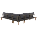 Garten Ecksofa mit Tisch 5-Sitzer CORATO Akazienholz Grau