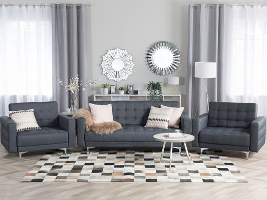 Sofa Set Polsterbezug dunkelgrau 5-Sitzer ABERDEEN