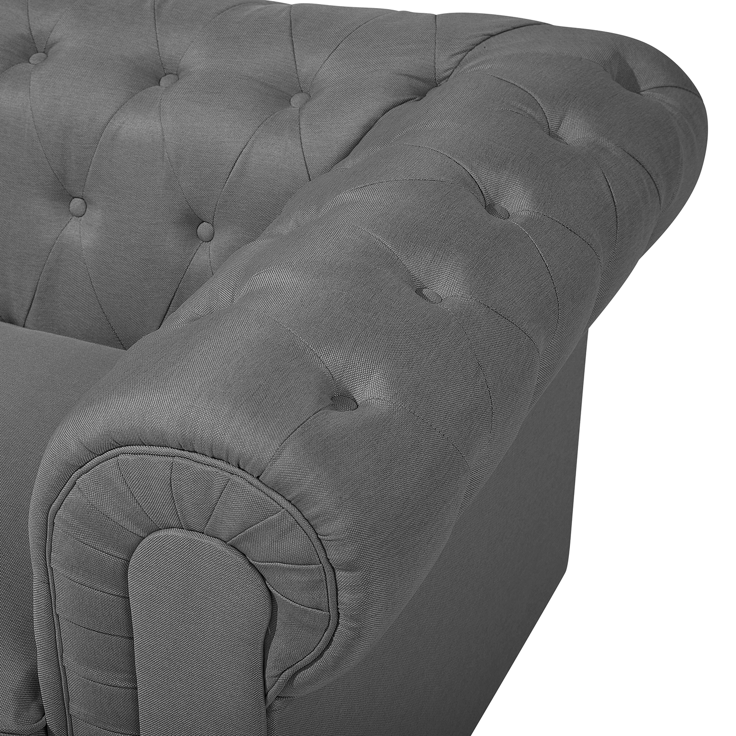 3-Sitzer Sofa Polsterbezug hellgrau CHESTERFIELD gross