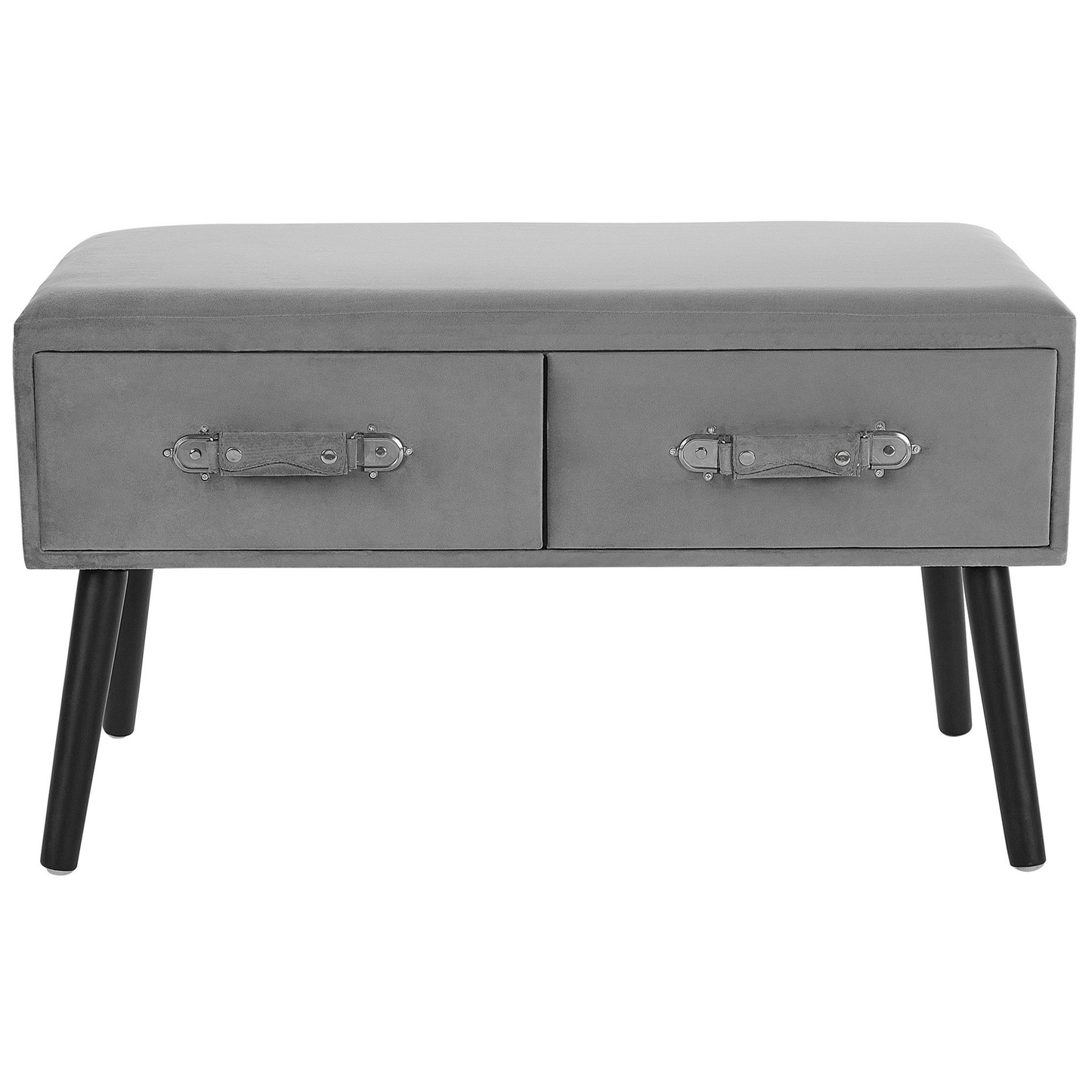 Couchtisch grau Samtstoff rechteckig 40 x 80 cm AMTRAK