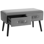 Couchtisch grau Samtstoff rechteckig 40 x 80 cm AMTRAK