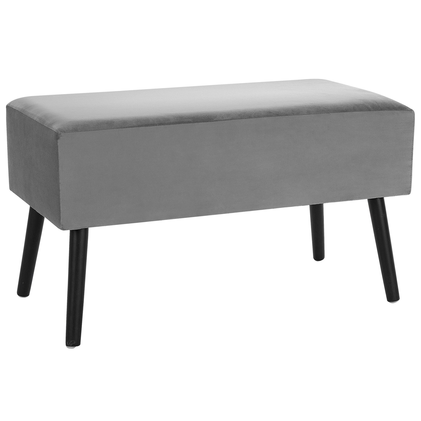 Couchtisch grau Samtstoff rechteckig 40 x 80 cm AMTRAK