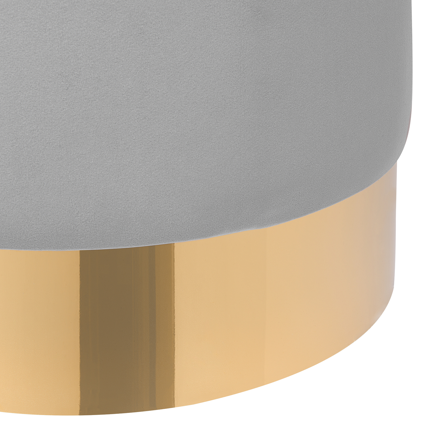 Pouf grau Samtstoff ⌀ 39 cm SOPHIA