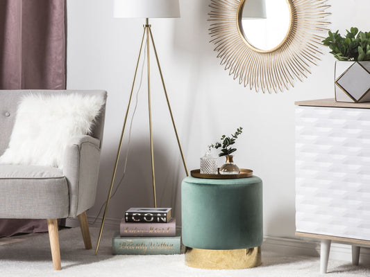 Pouf grün Samtstoff ⌀ 39 cm SOPHIA